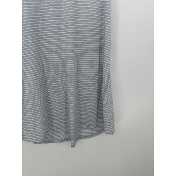 Lucy Tank Women Large Gray Striped Racerback Lucytech workout training Running - Picture 3 of 6